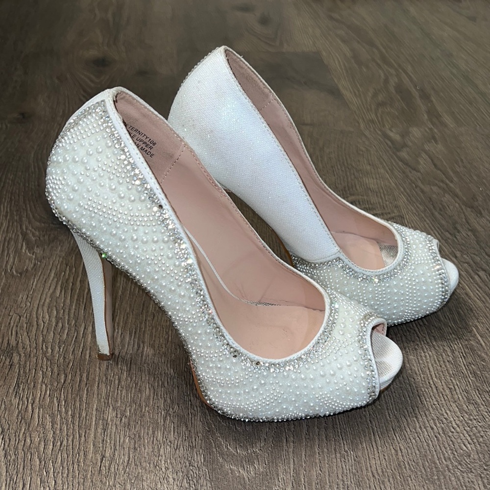 Womens Size 7 Wedding Heels Bling 5 inch